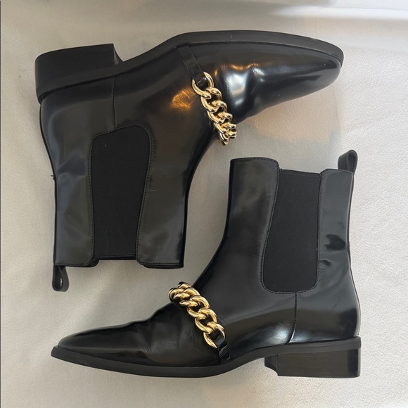 Anthropologie Jeffrey Campbell Emrys Ankle Boots Size 9 Black Chelsea MSRP $250 - Picture 10 of 12